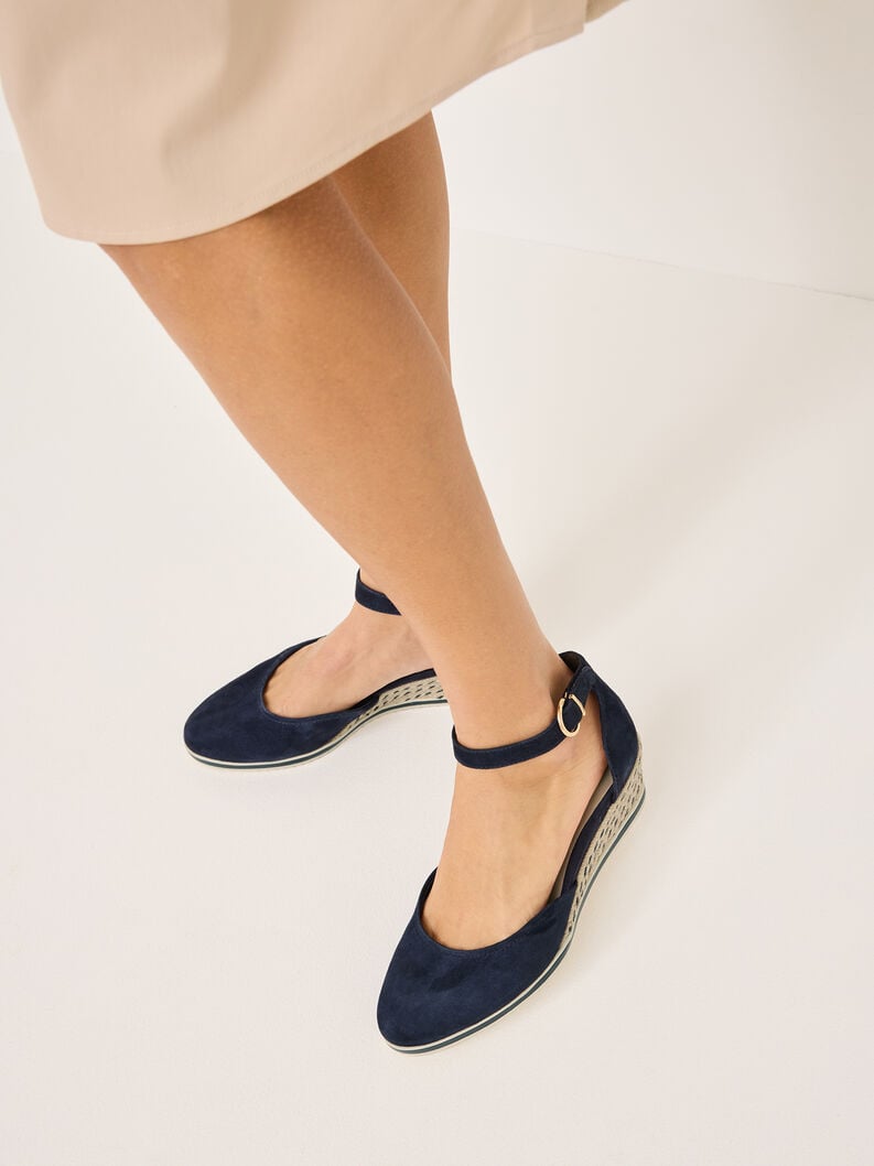 wedge en cuir pompes - bleu 1-22309-42-805 acheter tamaris pompes en ligne