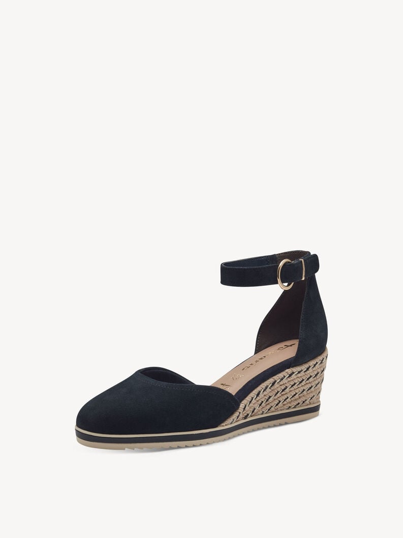 wedge en cuir pompes - bleu 1-22309-42-805 acheter tamaris pompes en ligne