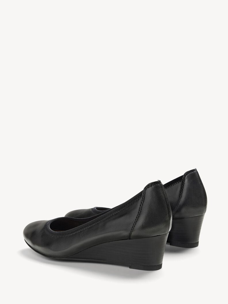 wedge en cuir pompes - noir 1-22320-42-003 acheter tamaris pompes en ligne