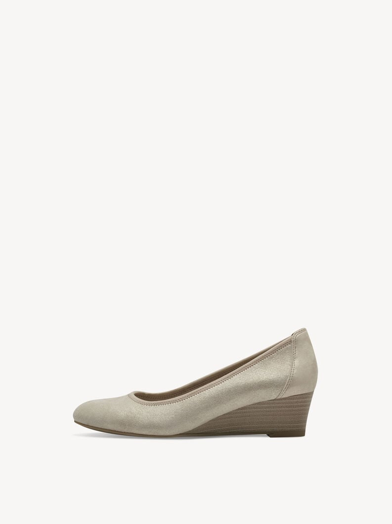 wedge en cuir pompes - beige 1-22320-42-179 acheter tamaris pompes en ligne