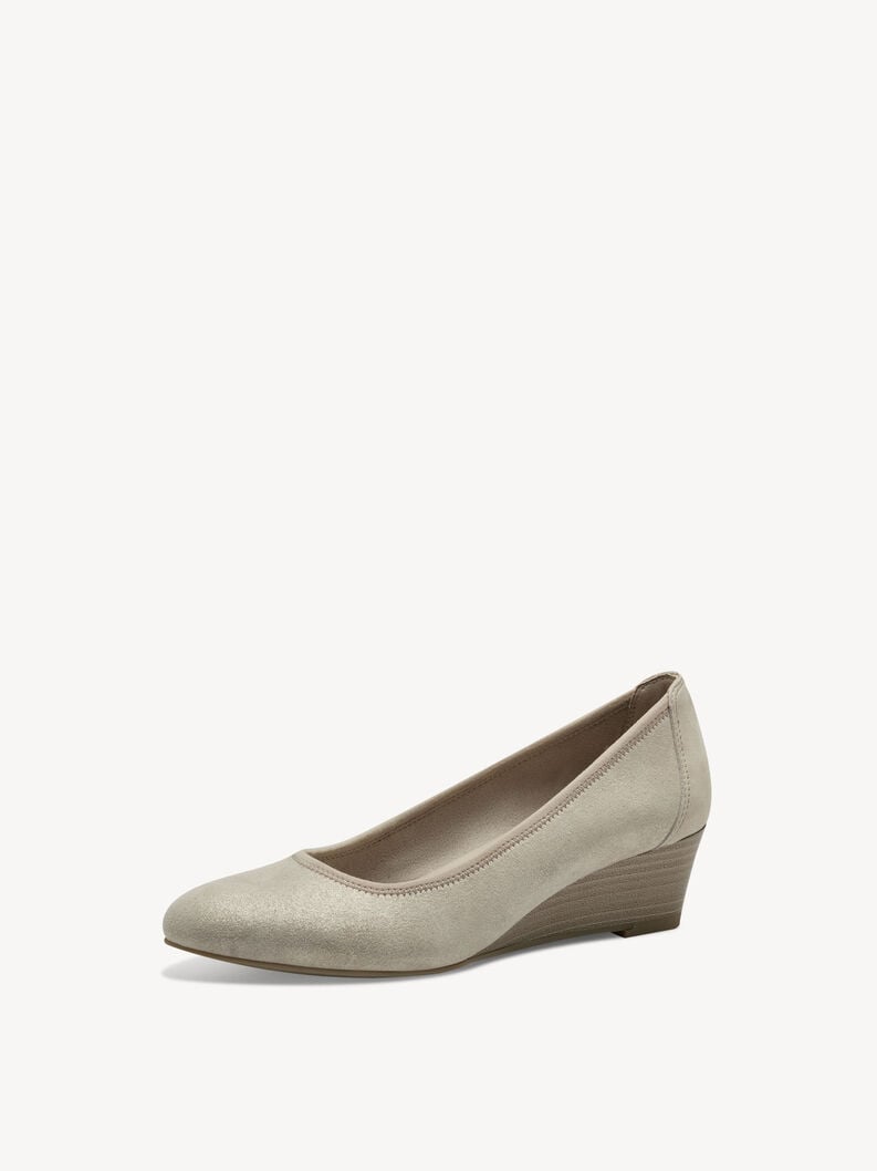 wedge en cuir pompes - beige 1-22320-42-179 acheter tamaris pompes en ligne