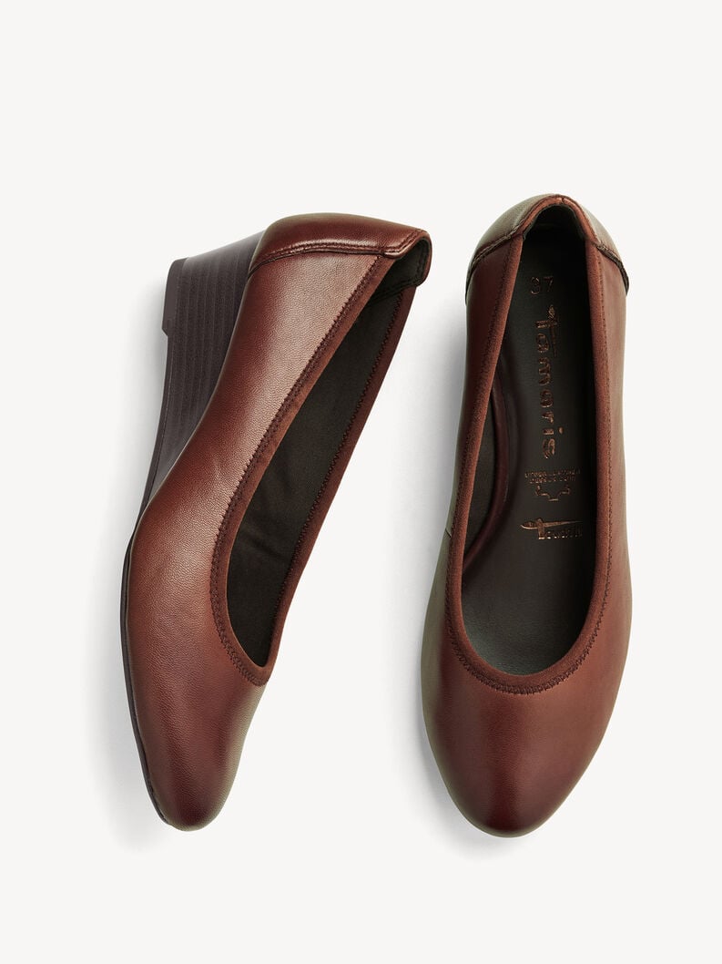 wedge en cuir pompes - brun 1-22320-42-356 acheter tamaris pompes en ligne
