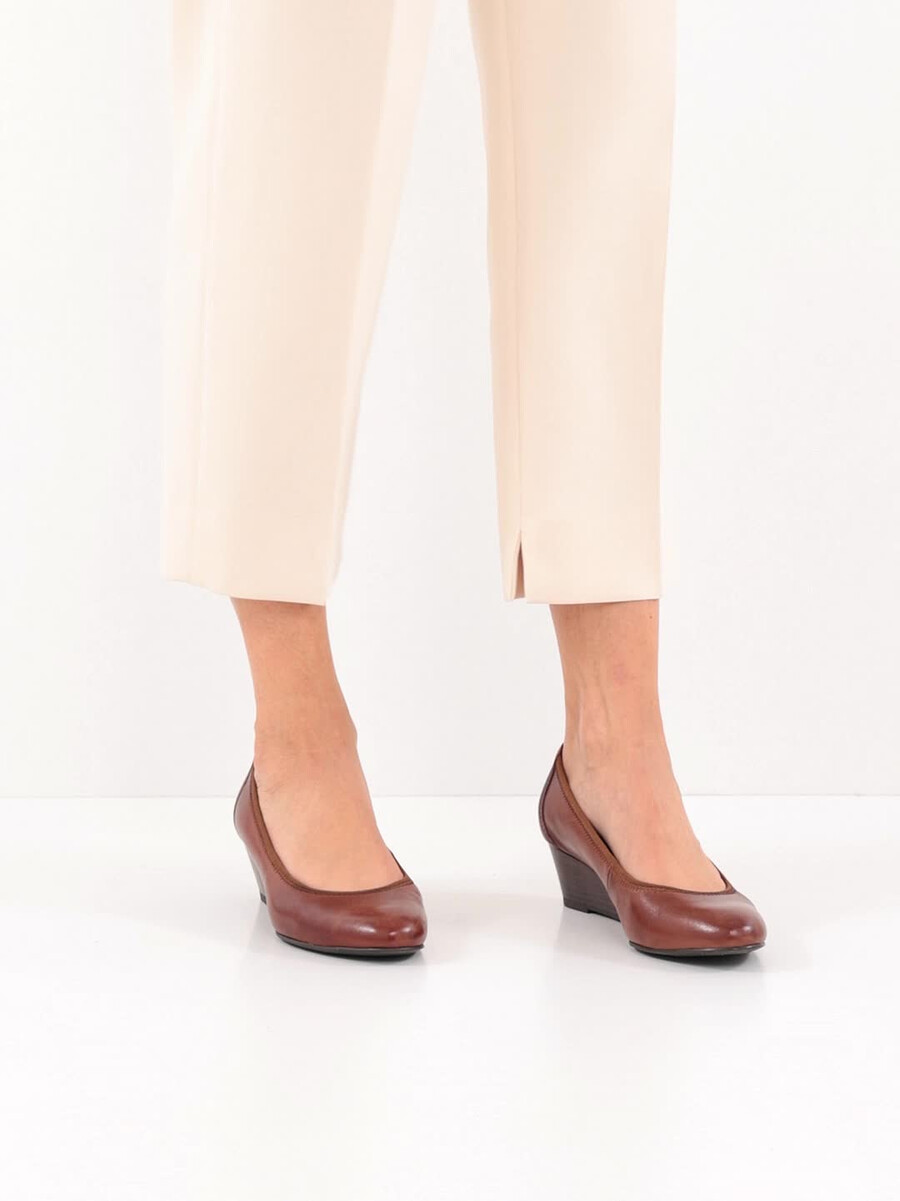 wedge en cuir pompes - brun 1-22320-42-356 acheter tamaris pompes en ligne