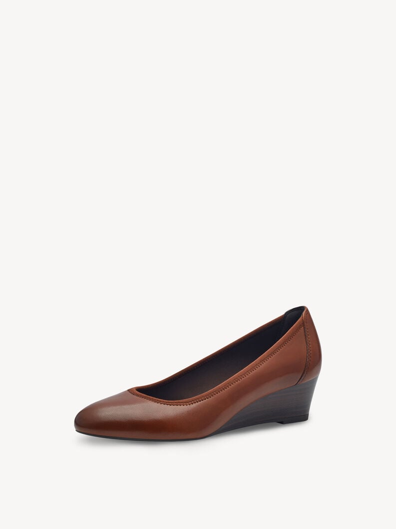 wedge en cuir pompes - brun 1-22320-42-356 acheter tamaris pompes en ligne