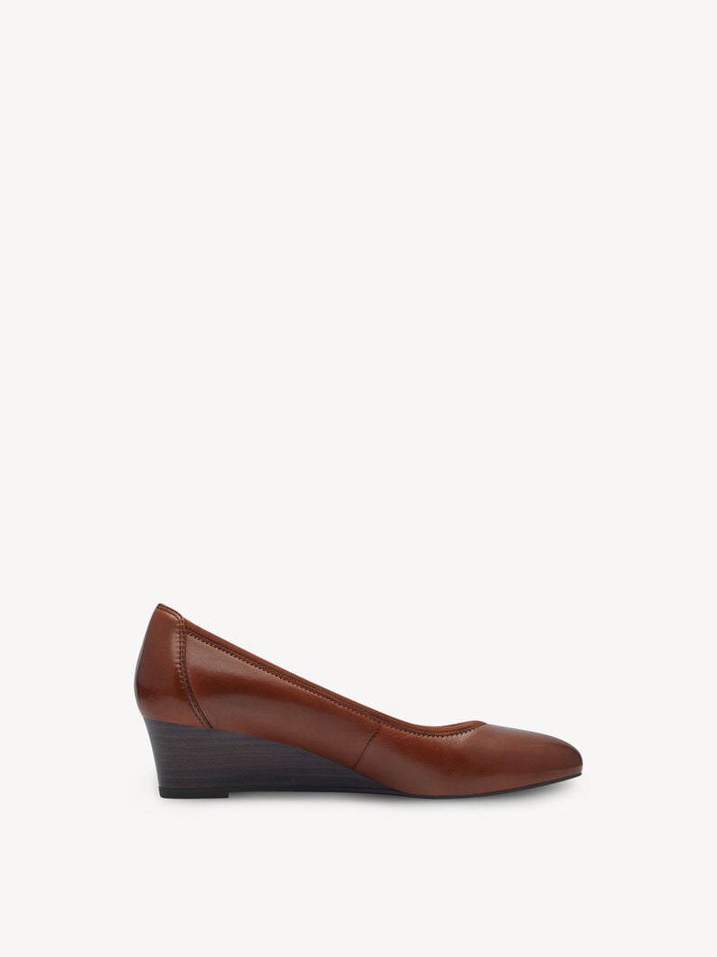 wedge en cuir pompes - brun 1-22320-42-356 acheter tamaris pompes en ligne